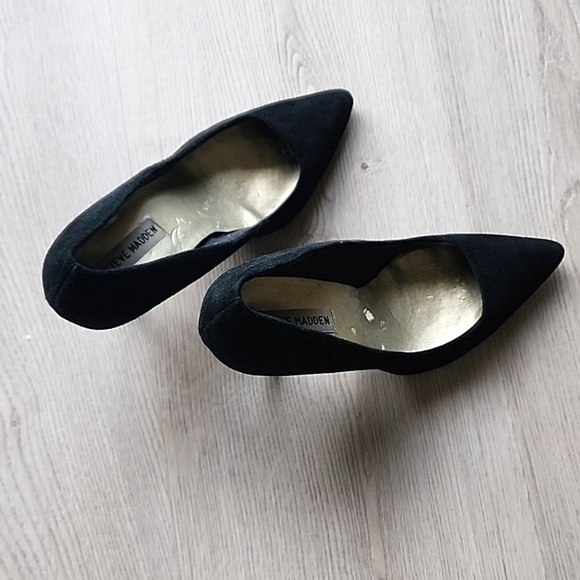 Y2K STEVE MADDEN SUEDE BLACK POINTY TOE PUMPS - Picture 4 of 4
